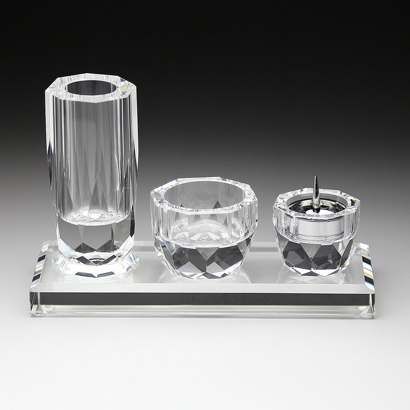 クリスタル3具足 花立 香炉 燭台 仏具セット GP-4 – Pet Momento