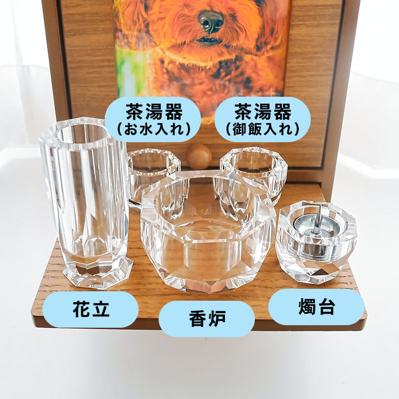 クリスタル5具足 仏具セット GP-1 – Pet Momento